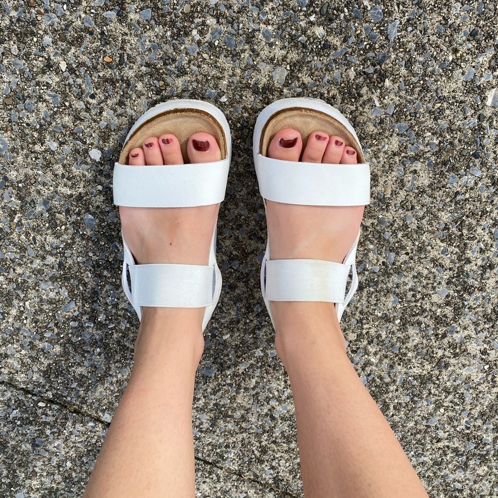 White platform sandles